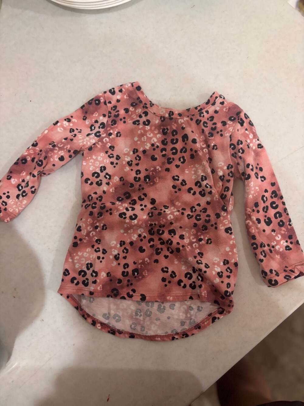 Garanimals Toddler Girls Pink Leopard Print Long Sleeve Thermal Top